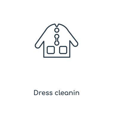 Cleanin simgesi modaya uygun bir tasarım tarzı elbise. cleanin simgesi beyaz arka plan üzerinde izole elbise. Cleanin vektör simgesi basit elbise ve modern düz UI uygulaması, web sitesi, mobil, logo, sembol. simge vektör çizim, Eps10 cleanin elbise.