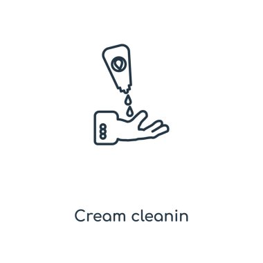 modaya uygun bir tasarım stili simgesini cleanin krem. Beyaz arka plan üzerinde izole krem cleanin kutsal kişilerin resmi. vektör simgesi basit ve modern düz simgesi web sitesi, mobil, logo, app, cleanin krem Kullanıcı arabirimi. simge vektör çizim, Eps10 cleanin krem.