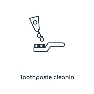 modaya uygun bir tasarım stili simgesini cleanin diş macunu. Beyaz arka plan üzerinde izole simgesi cleanin diş macunu. vektör simgesi basit ve modern düz simgesi web sitesi, mobil, logo, app, cleanin diş macunu UI.