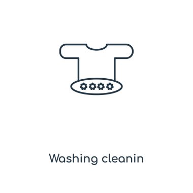 Çamaşır simgesi modaya uygun bir tasarım tarzı cleanin. Cleanin simgesi yıkama beyaz arka plan üzerinde izole. Cleanin vektör simgesi basit ve modern düz simgesi web sitesi, mobil, logo, app, yıkama UI. Çamaşır simge vektör çizim, Eps10 cleanin.