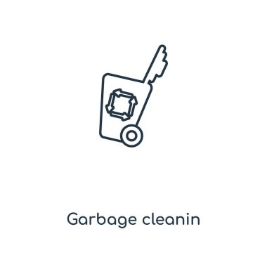 modaya uygun bir tasarım stili simgesini cleanin çöp. Beyaz arka plan üzerinde izole simgesi cleanin çöp. vektör simgesi basit ve modern düz simgesi web sitesi, mobil, logo, app, cleanin çöp UI. Çöp simge vektör çizim, Eps10 cleanin.