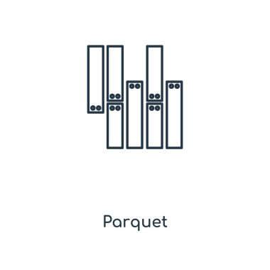 modaya uygun bir tasarım tarzı parke simgesi. Beyaz arka plan üzerinde izole parke simgesi. Parke vektör simgesi basit ve modern düz simgesi web sitesi, mobil, logo, app, UI. Parke simge vektör çizim, Eps10.