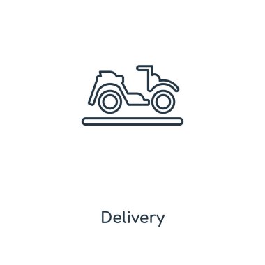 modaya uygun bir tasarım tarzı teslim simgesi. Beyaz arka plan üzerinde izole teslim simgesi. teslimat vektör simgesi basit ve modern düz simgesi web sitesi, mobil, logo, app, UI. teslimat simge vektör çizim, Eps10.