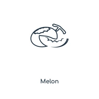 modaya uygun bir tasarım tarzı kavun simgesi. Beyaz arka plan üzerinde izole kavun simgesi. kavun vektör simgesi basit ve modern düz simgesi web sitesi, mobil, logo, app, UI. kavun simge vektör çizim, Eps10.