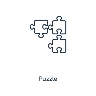 modaya uygun bir tasarım tarzı bulmaca simgesi. Beyaz arka plan üzerinde izole simgesi bulmaca. vektör simgesi basit ve modern düz simgesi web sitesi, mobil, logo, app, bulmaca UI. bulmaca simge vektör çizim, Eps10.