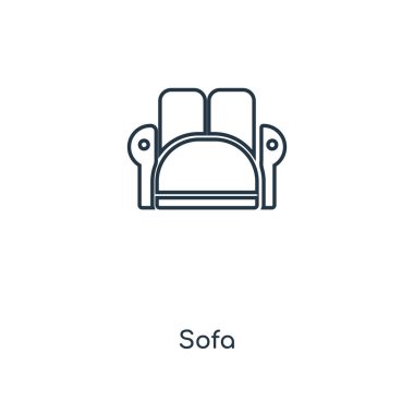 modaya uygun bir tasarım tarzı kanepe simgesi. Beyaz arka plan üzerinde izole kanepe simgesi. kanepe vektör simgesi basit ve modern düz simgesi web sitesi, mobil, logo, app, UI. kanepe simge vektör çizim, Eps10.