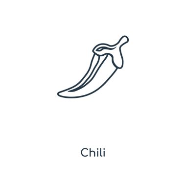 modaya uygun bir tasarım tarzı Chili simgesi. Beyaz arka plan üzerinde izole chili simgesi. Chili vektör simgesi basit ve modern düz simgesi web sitesi, mobil, logo, app, UI. Chili simge vektör çizim, Eps10.