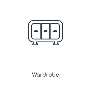 modaya uygun bir tasarım tarzı gardırop simgesi. Beyaz arka plan üzerinde izole gardırop simgesi. dolap vektör simgesi basit ve modern düz simgesi web sitesi, mobil, logo, app, UI. dolap simge vektör çizim, Eps10.