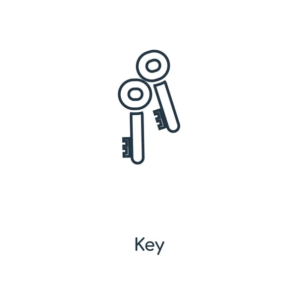 Значок Ключа Модному Стилі Дизайну Значок Ключа Ізольовано Білому Тлі — стоковий вектор