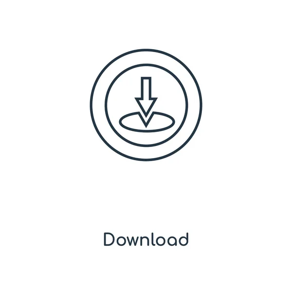Ladda Ner Icon Trendig Designstil Ladda Ner Icon Isolerad Vit — Stock vektor