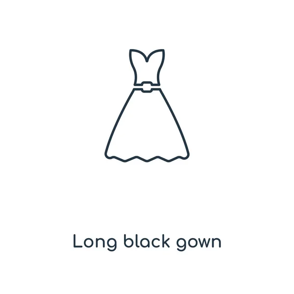 Long Black Gown Icon Trendy Design Style Long Black Gown — Stock Vector