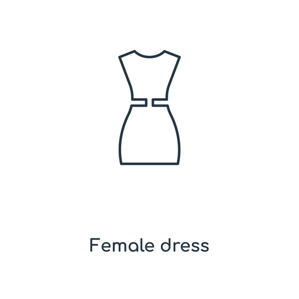 Weibliche Kleid Ikone Trendigen Design Stil Weibliches Kleid Ikone Isoliert — Stockvektor