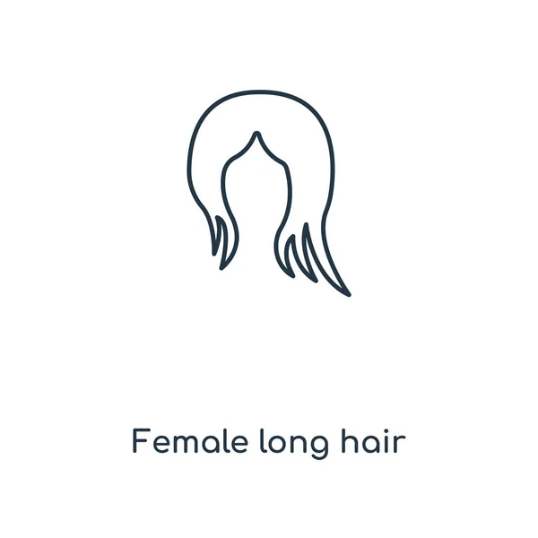 Weibliche Langhaar Ikone Trendigen Design Stil Weibliche Lange Haare Symbol — Stockvektor