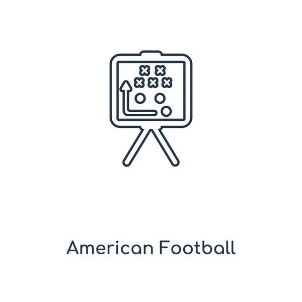 Americký Fotbal Strategie Koncepce Řádku Ikona Lineární Americký Fotbal Strategie — Stockový vektor