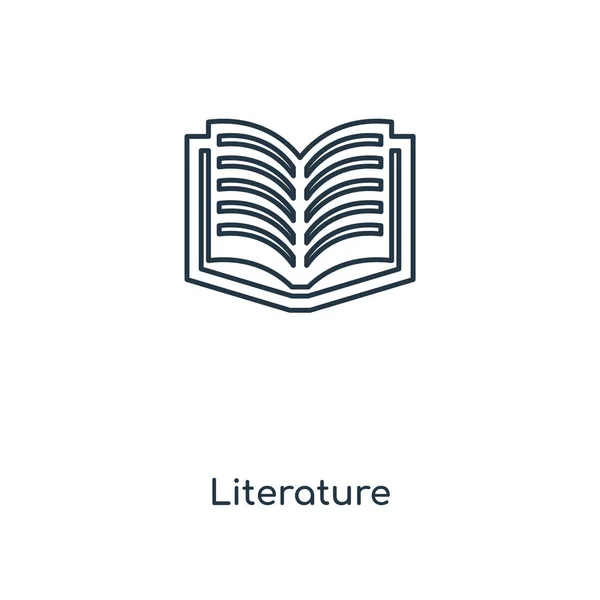 Ícone Literatura Estilo Design Moderno Ícone Literatura Isolado Fundo Branco —  Vetores de Stock