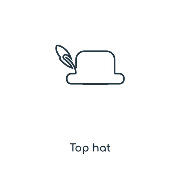 Icono Sombrero Copa Estilo Diseño Moda Icono Sombrero Superior Aislado — Vector de stock