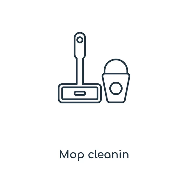 Mop Cleanin Ikonu Módní Design Stylu Mop Cleanin Ikonu Izolovaných — Stockový vektor