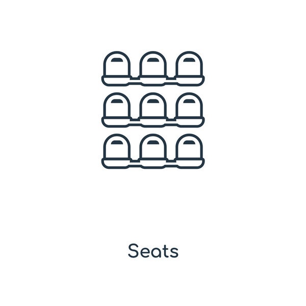 seats icon in trendy design style. seats icon isolated on white background. seats vector icon simple and modern flat symbol for web site, mobile, logo, app, UI. seats icon vector illustration, EPS10.