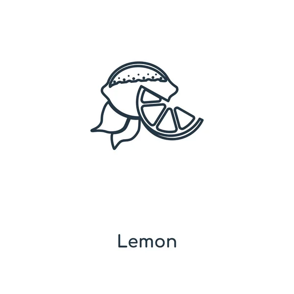 トレンディなデザイン スタイルのレモンのアイコン レモンのアイコンは 白い背景で隔離 レモンの Web サイト アプリ ベクトル アイコン — ストックベクタ