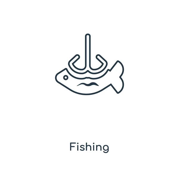 Angelikone Trendigen Design Stil Fischerei Symbol Isoliert Auf Weißem Hintergrund — Stockvektor