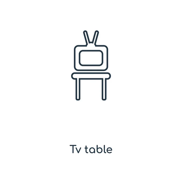 Иконка Стола Телевизора Модном Стиле Дизайна Table Icon Isolated White — стоковый вектор