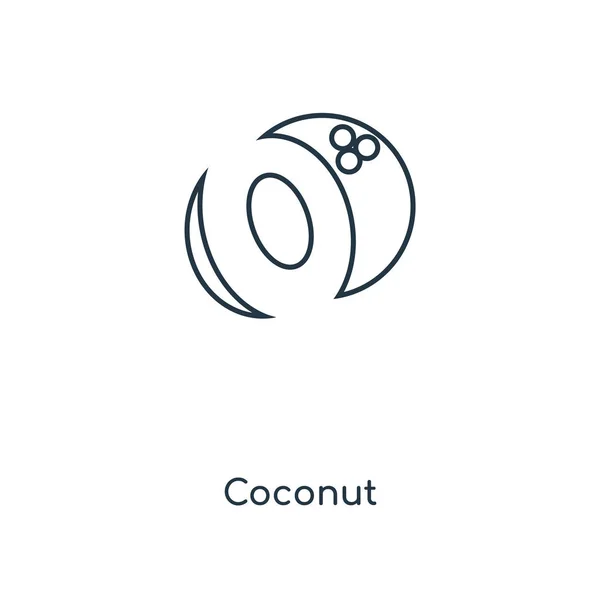 Ikona Kokos Modny Styl Ikona Kokos Białym Tle Kokosowe Ikona — Wektor stockowy