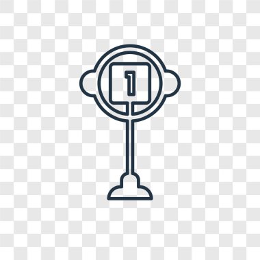 Amerikan futbol işareti kavramı vektör lineer simgesini şeffaf arka plan, Amerikan futbol işareti kavramı saydamlık kavramı anahat tarzı üzerinde izole