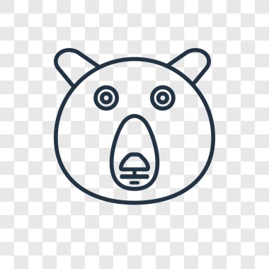 modaya uygun bir tasarım tarzı ayı simgesi. saydam arka plan üzerinde izole simgesi ayı. ayı simgesi basit vektör ve modern düz UI uygulaması, web sitesi, mobil, logo, sembol. ayı simge vektör çizim, Eps10.