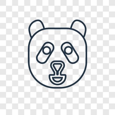 modaya uygun bir tasarım stili simgesini ayı Panda. saydam arka plan üzerinde izole ayı panda simgesi. Panda vektör simgesi basit ve modern düz UI uygulaması, web sitesi, mobil, logo, sembol. Ayı Panda simge vektör çizim, Eps10.