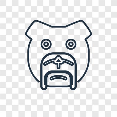 modaya uygun bir tasarım tarzı Bulldog simgesi. saydam arka plan üzerinde izole bulldog simgesi. Bulldog vektör simgesi basit ve modern düz simgesi web sitesi, mobil, logo, app, UI. Bulldog simge vektör çizim, Eps10.