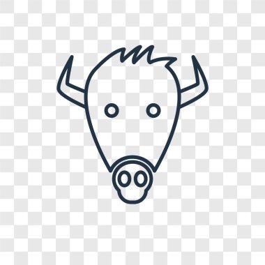 modaya uygun bir tasarım tarzı bizon simgesi. Bizon simgesi üzerinde şeffaf arka plan izole. Bizon simgesi basit vektör ve modern düz UI uygulaması, web sitesi, mobil, logo, sembol. Bizon simge vektör çizim, Eps10.