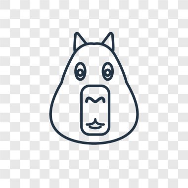 modaya uygun bir tasarım tarzı Capibara simgesi. saydam arka plan üzerinde izole Capibara simgesi. Capibara vektör simgesi basit ve modern düz simgesi web sitesi, mobil, logo, app, UI. Capibara simge vektör çizim, Eps10.