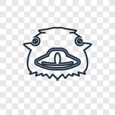 modaya uygun bir tasarım tarzı devekuşu simgesi. Devekuşu simgesi üzerinde şeffaf arka plan izole. Devekuşu simgesi basit vektör ve modern düz UI uygulaması, web sitesi, mobil, logo, sembol. Devekuşu simge vektör çizim, Eps10.