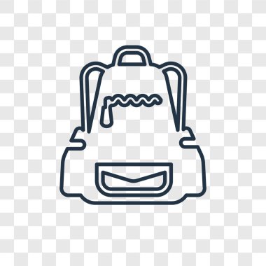 modaya uygun bir tasarım tarzı sırt çantası simgesi. sırt çantası simgesini şeffaf arka plan üzerinde izole. sırt çantası vektör simgesi basit ve modern düz simgesi web sitesi, mobil, logo, app, UI. simge vektör çizim, Eps10 sırt çantası.