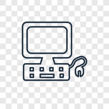 modaya uygun bir tasarım tarzı bilgisayar kutsal kişilerin resmi. bilgisayar kutsal kişilerin resmi saydam arka plan izole. Bilgisayar vektör simgesi basit ve modern düz simgesi web sitesi, mobil, logo, app, UI. bilgisayar simge vektör çizim, Eps10.