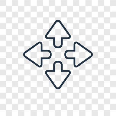 Yakınlaştır yön simgesini modaya uygun bir tasarım tarzı. Yakınlaştır yön simgesini şeffaf arka plan üzerinde izole. yakınlaştırma yön simgesi basit vektör ve modern düz UI uygulaması, web sitesi, mobil, logo, sembol. yakınlaştırma yön simge vektör çizim, Eps10.