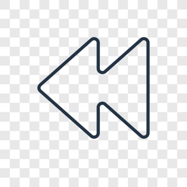 geriye doğru simge modaya uygun bir tasarım tarzı. geriye dönük simgesi üzerinde şeffaf arka plan izole. geriye dönük vektör simgesi basit ve modern düz simgesi web sitesi, mobil, logo, app, UI. geriye doğru simge vektör çizim, Eps10.