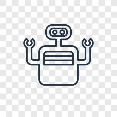 modaya uygun bir tasarım tarzı bot simgesi. saydam arka plan üzerinde izole bot simgesi. bot simgesi basit vektör ve modern düz UI uygulaması, web sitesi, mobil, logo, sembol. bot simge vektör çizim, Eps10.
