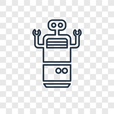 modaya uygun bir tasarım tarzı robot simgesi. robot simgesi üzerinde şeffaf arka plan izole. Robot vektör simgesi basit ve modern düz simgesi web sitesi, mobil, logo, app, UI. Robot simge vektör çizim, Eps10.