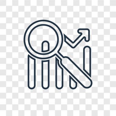 Veri Analizi simgesi modaya uygun bir tasarım tarzı. Veri Analizi simgesi üzerinde şeffaf arka plan izole. Veri Analizi vektör simgesi basit ve modern düz simgesi web sitesi, mobil, logo, app, UI. Veri Analizi simge vektör çizim, Eps10.