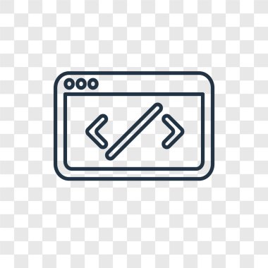 Kodu simgesini modaya uygun bir tasarım tarzı. Kodu simgesini şeffaf arka plan üzerinde izole. kod vektör simgesi basit ve modern düz simgesi web sitesi, mobil, logo, app, UI. kod simge vektör çizim, Eps10.