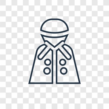 modaya uygun bir tasarım tarzı yağmurluk simgesi. saydam arka plan üzerinde izole yağmurluk simgesi. yağmurluk vektör simgesi basit ve modern düz simgesi web sitesi, mobil, logo, app, UI. yağmurluk simge vektör çizim, Eps10.