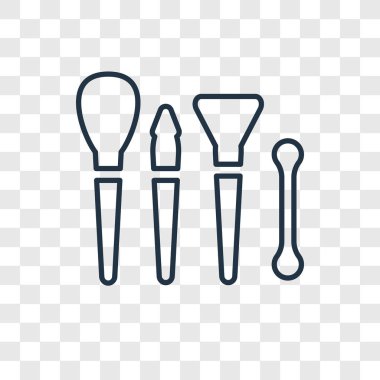 modaya uygun bir tasarım tarzı fırçalar simgesi. saydam arka plan üzerinde izole fırçalar simgesi. Fırçalar vektör simgesi basit ve modern düz UI uygulaması, web sitesi, mobil, logo, sembol. simge vektör çizim, Eps10 fırçalar.