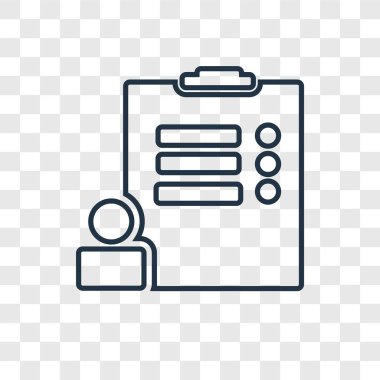 modaya uygun bir tasarım tarzı anket simgesi. Anket simgesi üzerinde şeffaf arka plan izole. Anket vektör simgesi basit ve modern düz simgesi web sitesi, mobil, logo, app, UI. Anket simge vektör çizim, Eps10.