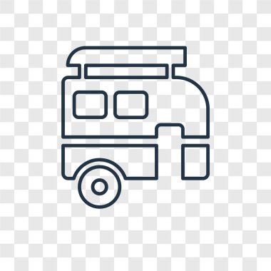 modaya uygun bir tasarım tarzı karavan simgesi. Karavan simgesi üzerinde şeffaf arka plan izole. Karavan vektör simgesi basit ve modern düz simgesi web sitesi, mobil, logo, app, UI. Karavan simge vektör çizim, Eps10.