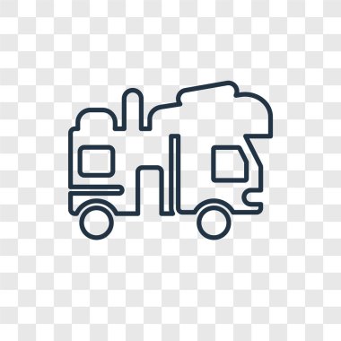modaya uygun bir tasarım tarzı karavan simgesi. Karavan simgesi üzerinde şeffaf arka plan izole. Karavan vektör simgesi basit ve modern düz simgesi web sitesi, mobil, logo, app, UI. Karavan simge vektör çizim, Eps10.