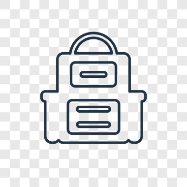modaya uygun bir tasarım tarzı sırt çantası simgesi. sırt çantası simgesini şeffaf arka plan üzerinde izole. sırt çantası vektör simgesi basit ve modern düz simgesi web sitesi, mobil, logo, app, UI. simge vektör çizim, Eps10 sırt çantası.