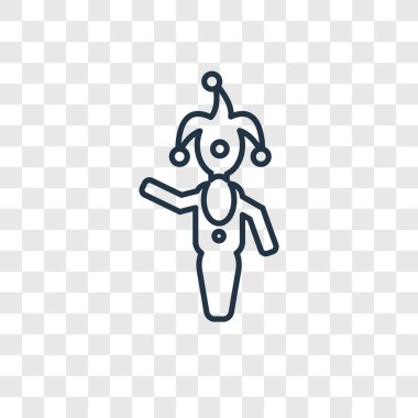 Palyaço adam simgesi modaya uygun bir tasarım tarzı. Palyaço adam simgesi üzerinde şeffaf arka plan izole. Palyaço adam vektör simgesi basit ve modern düz simgesi web sitesi, mobil, logo, app, UI. Palyaço adam simge vektör çizim, Eps10.