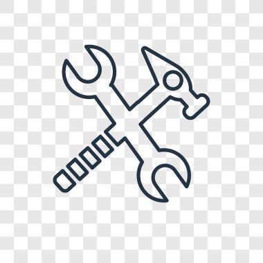 modaya uygun bir tasarım tarzı araçlar simgesi. Araçlar simgesi üzerinde şeffaf arka plan izole. Araçlar simgesi basit vektör ve modern düz UI uygulaması, web sitesi, mobil, logo, sembol. araçları simge vektör çizim, Eps10.