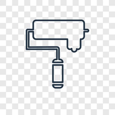 modaya uygun bir tasarım tarzı simgesinde silindir boya. boya silindiri simgesi üzerinde şeffaf arka plan izole. boya silindiri vektör simgesi basit ve modern düz simgesi web sitesi, mobil, logo, app, UI. silindir simge vektör çizim, Eps10 boya.